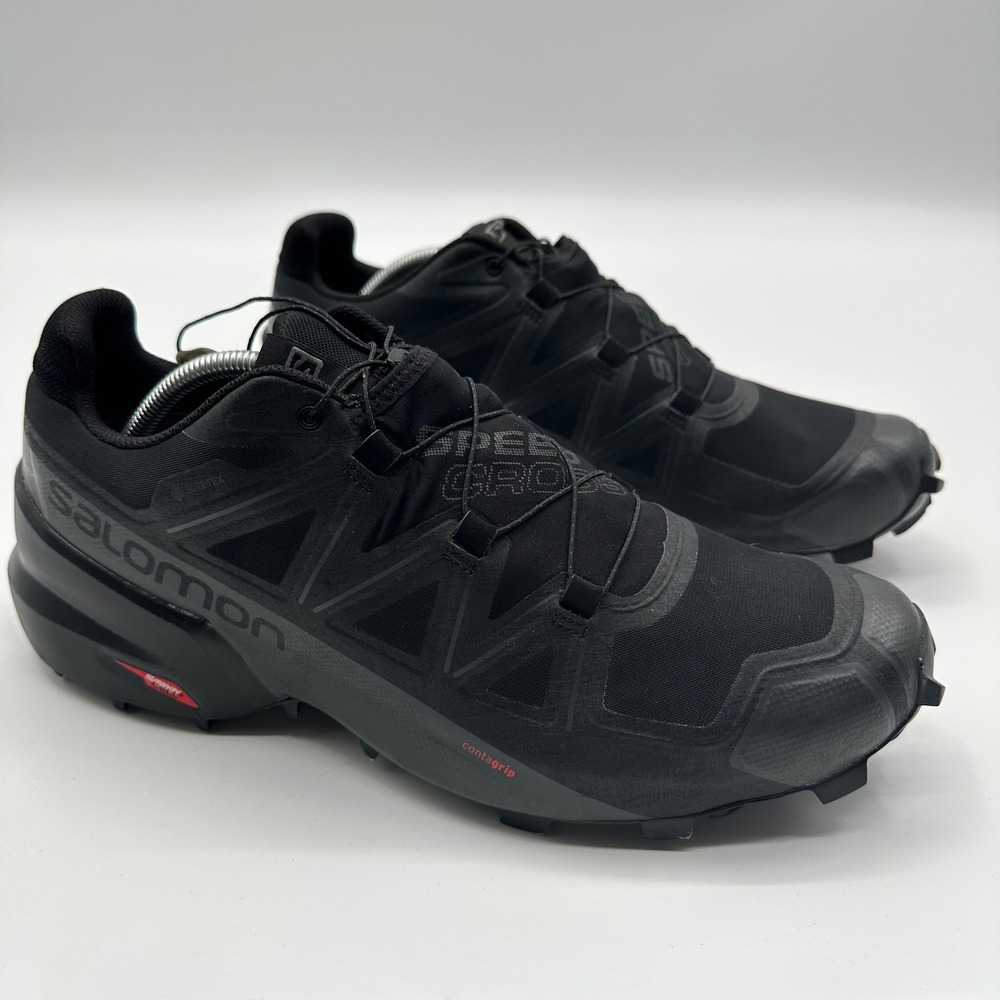 Salomon Speedcross 5 GTX Black Gore-Tex Trail Running Shoes Mens 12.5 407953